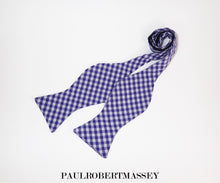 Periwinkle Gingham Bow Tie