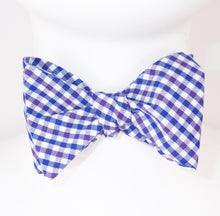 Blue Purple Tattersall Bow Tie