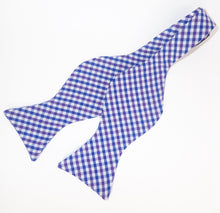 Blue Purple Tattersall Bow Tie