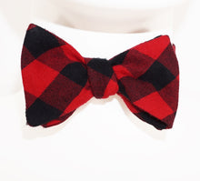 Red Black Buffalo Check Bow Tie