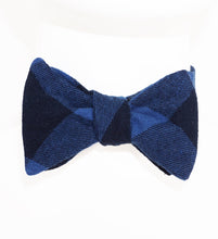 Blue and Navy Buffalo Check Bow Tie