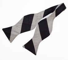 Black and Silver Stripe Bow Tie