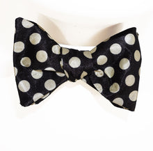 Black and Off white Polka Dot Bow Tie