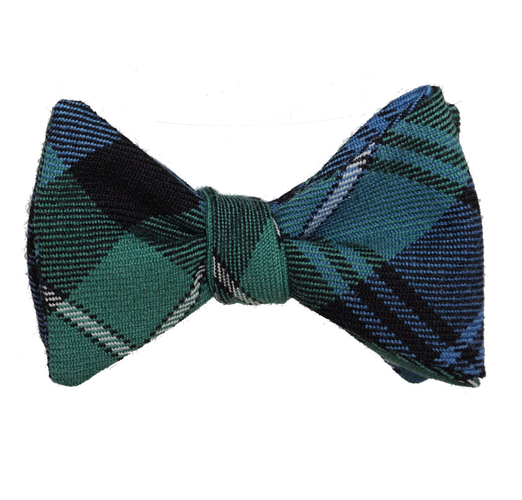 Navy, Green and Teal Wool Tartan Bow Tie