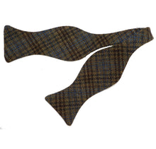 Brown, Olive and Blue Wool Plaid Bow Tie