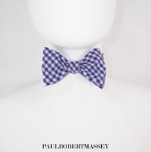 Periwinkle Gingham Bow Tie