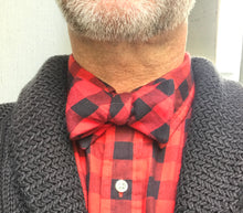 Red Black Buffalo Check Bow Tie