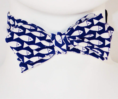 School of Fish Print Bow Tie