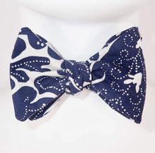 Blue Batik Print Bow Tie