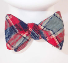 Blue/Red Wool Bow Tie