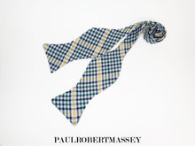 Navy/Green/Yellow Check Bow Tie