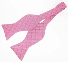 Pink Check Bow Tie